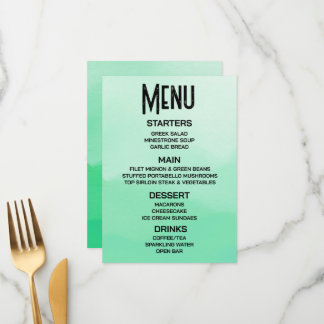Menu Personalize - Crie Seu Próprio Aquarela Verde Ombr