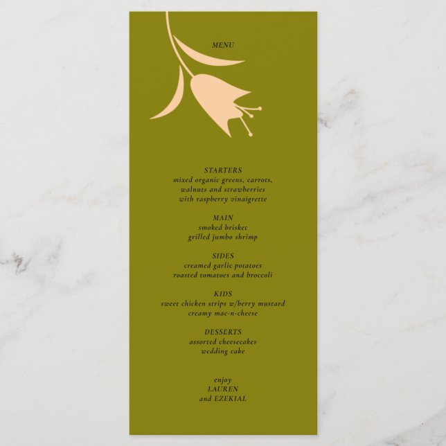 MENU PÊSSEGO MOD E CASAMENTO DE TULPAS DE AZEITE (Frente)