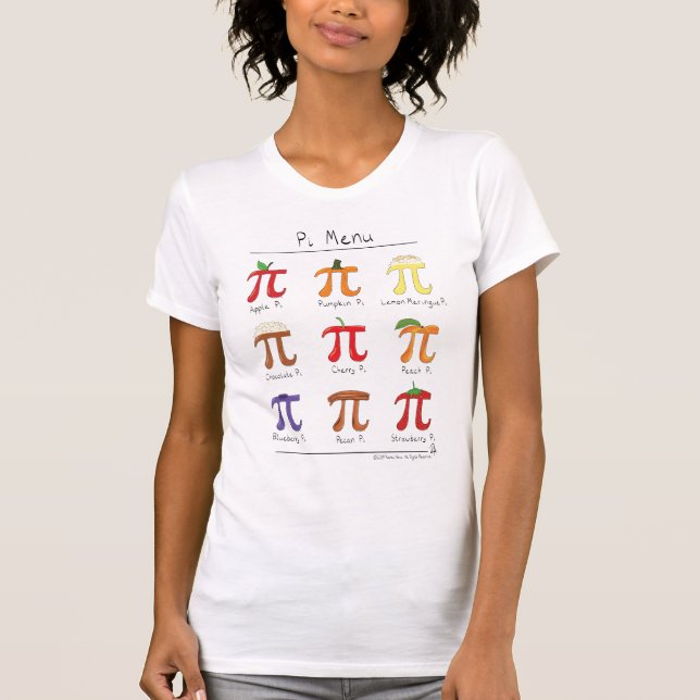 Menu Pi - Camisa de T-Shirt Cute Math Pi Day Women (Frente)