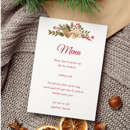 Menu Pinheiros de Aquarela Elegante