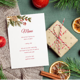 Menu Pinheiros de Aquarela Elegante