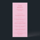 Menu Pink and Red Elegant Classic Wedding<br><div class="desc">Elegant and classic wedding design.</div>