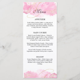 Menu Pink Elegante Moderno e Casamento Dourado