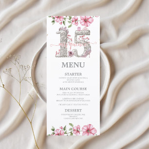 Menu Pink Silver Meus Quinze Anos Quinceañera