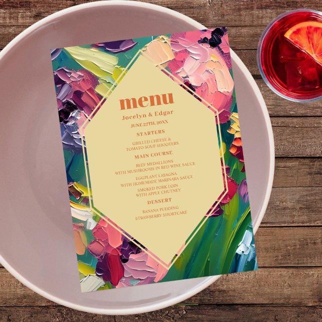 Menu Pintura de Casamento em Deco da Groovy Art (Criador carregado)