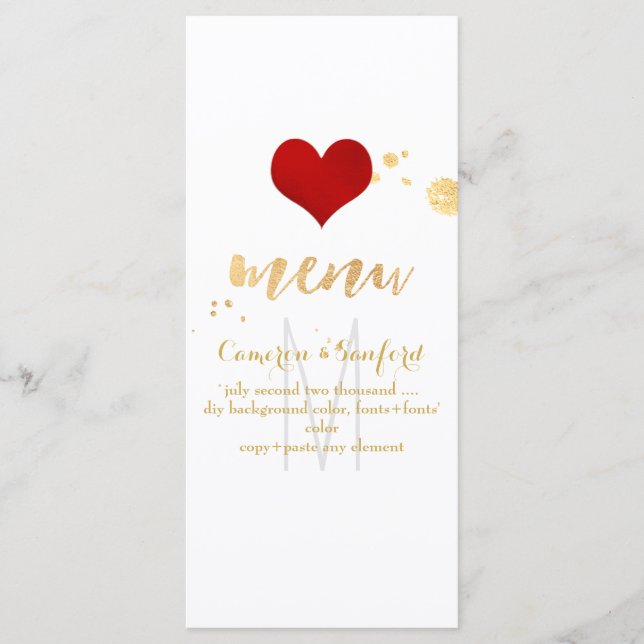 Menu PixDezines DIY Color/Big Red Heart (Frente)