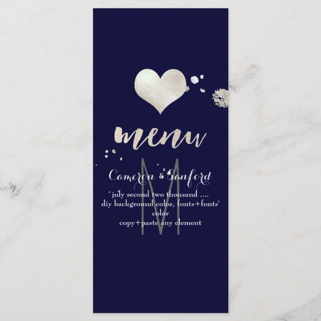 Menu PixDezines DIY Color/Faux Silver Heart (Frente)