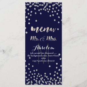 Menu PixDezines DIY color/prateado confetti