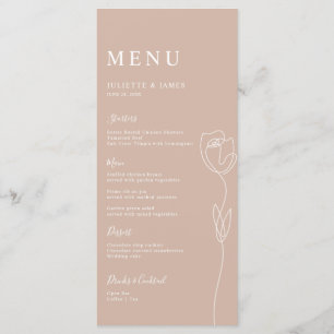 Menu Placa de Rosa de Linha Whimsical