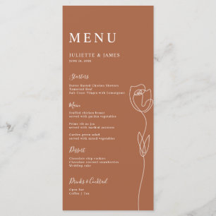 Menu Placa de Rosa de Linha Whimsical