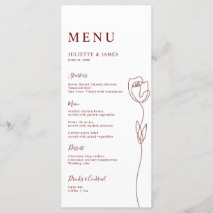 Menu Placa de Rosa de Linha Whimsical