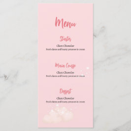 Menu Placa do Chá de fraldas do Urso Rosa Teddy