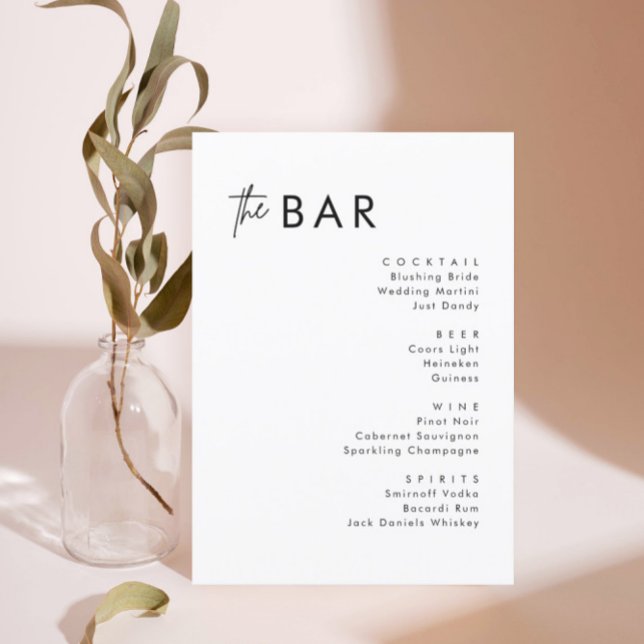 Menu Placas de Bar minimalistas 5x7 (Criador carregado)