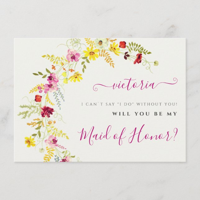 Menu Placas De Bridesmaid De Flores De Laranja Selvagen (Frente)