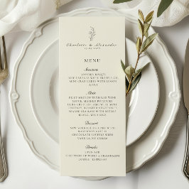 Menu Plana de Casamento de Casamento de Feriado de