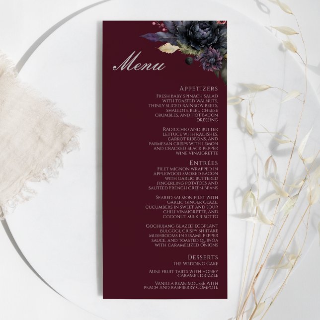 Menu Plana de Casamento de Casamento Flórida com B (Criador carregado)