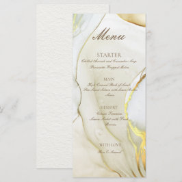 Menu Plano Branco Feito à Mão com Tinga Alcoólica 