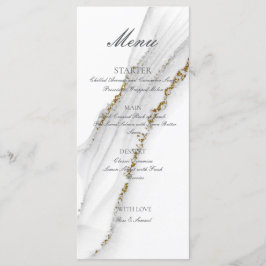 Menu Plano Branco Feito à Mão com Tinta Alcoólica