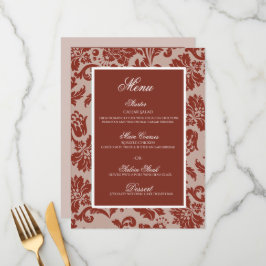Menu plano casamento tema damasco de ferrugem de c