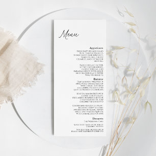 Menu Plano Clássico de Casamento Moderno