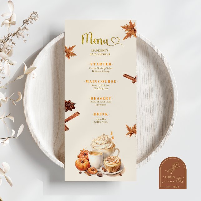 Menu Plano de Café de Abóbora de Outono (Criador carregado)