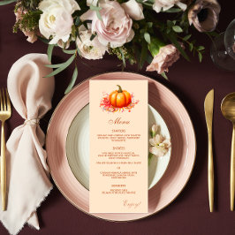 Menu Plano de Casamento Botânico de Abóbora de Abó
