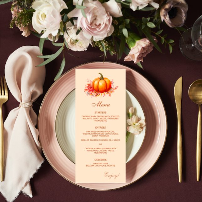 Menu Plano de Casamento Botânico de Abóbora de Abó (Criador carregado)