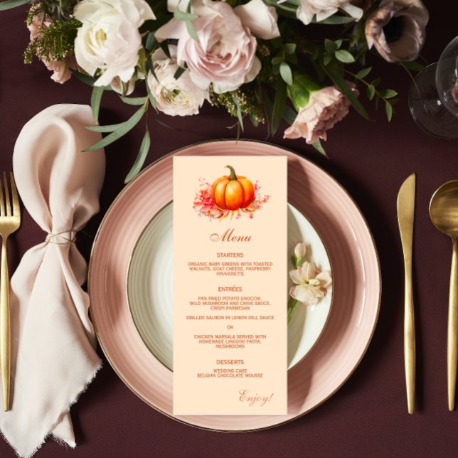 Menu Plano de Casamento Botânico de Abóbora de Abó (Criador carregado)
