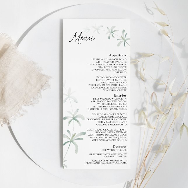 Menu Plano de Casamento Branco Moderno (Criador carregado)