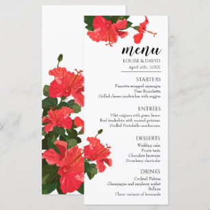 Menu Plano de Casamento com Flor de Hibiscus