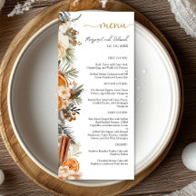 Menu Plano de Casamento de Casamento de Natal Flor