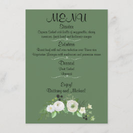 Menu plano de casamento elegante