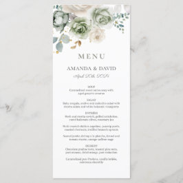 Menu Plano de Casamento Elegante Verde de Sage