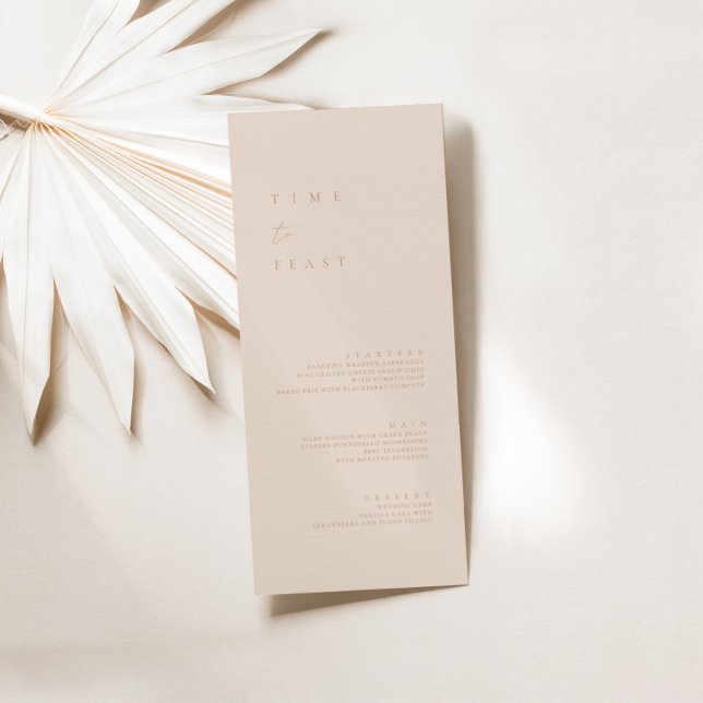 Menu Plano de Casamento Minimalista de Boho Blush  (Criador carregado)