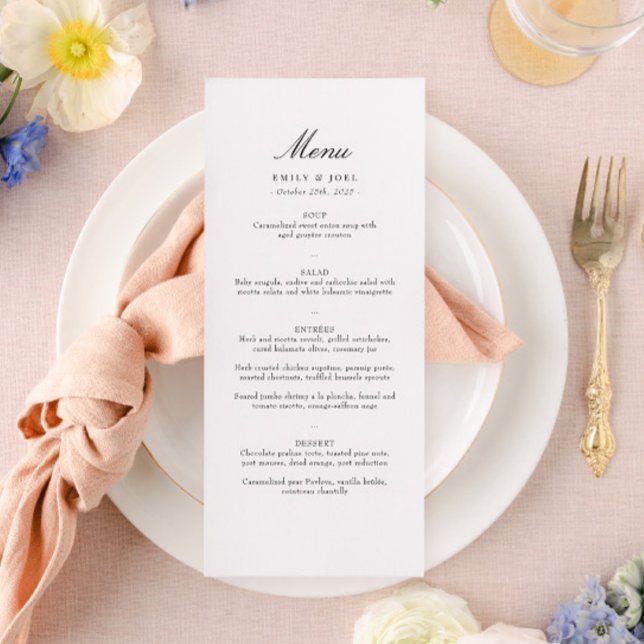 Menu Plano de Casamento Minimalista Elegante (Criador carregado)