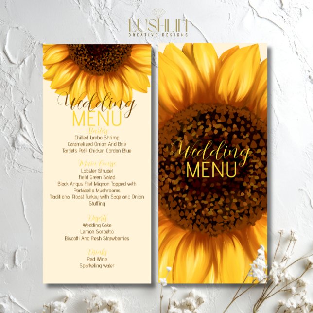 Menu Plano de Casamento Russo de Girassol (Criador carregado)