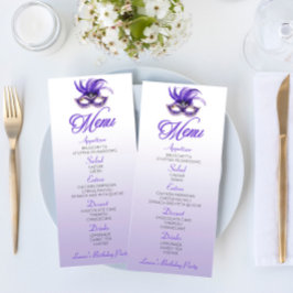Menu plano de Festa de aniversário roxa