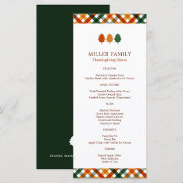Menu Plano de Jantar de Ação de Graças de Outono d