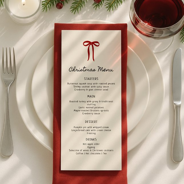 Menu Plano de Jantar de Natal Caprichoso e Desenha (Criador carregado)