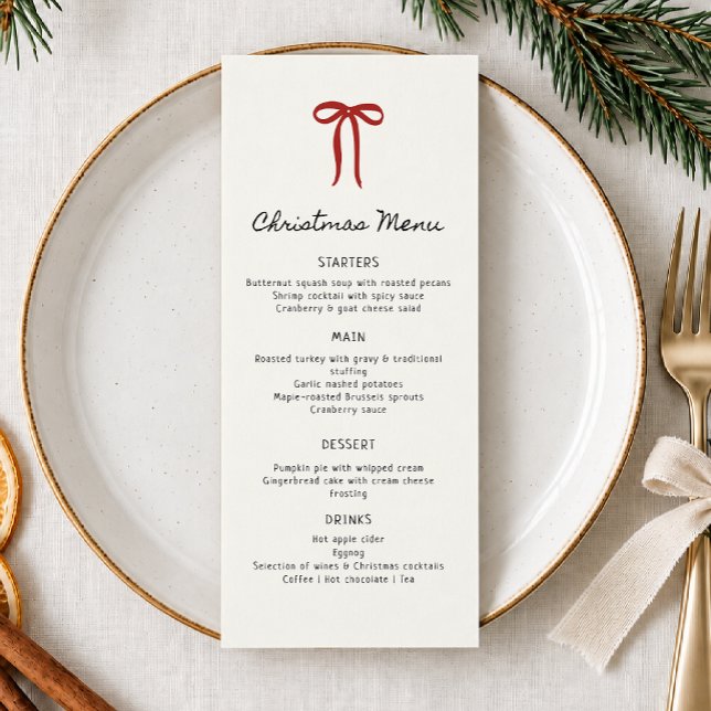 Menu Plano de Jantar de Natal Caprichoso e Desenha (Criador carregado)