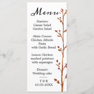 Menu plano do casamento outono
