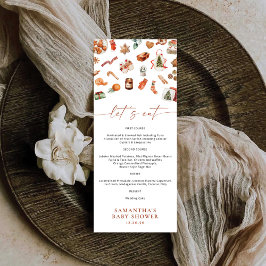 Menu plano do Chá de fraldas de Natal de inverno