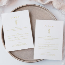 Menu Plano do Janto de Casamento Dourado e Branco 