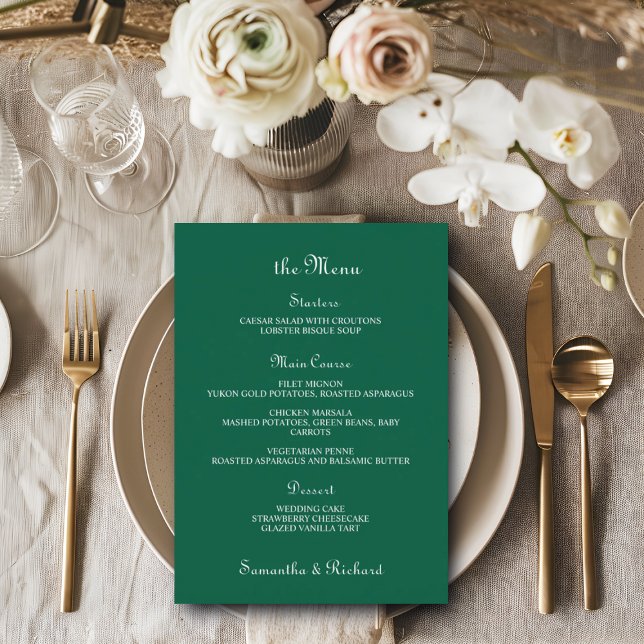 Menu Plano do Menu de Mesa de Casamento do Script  (Criador carregado)