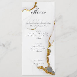 Menu Plano Dourado Glitter Feito à Mão com Tinga Á