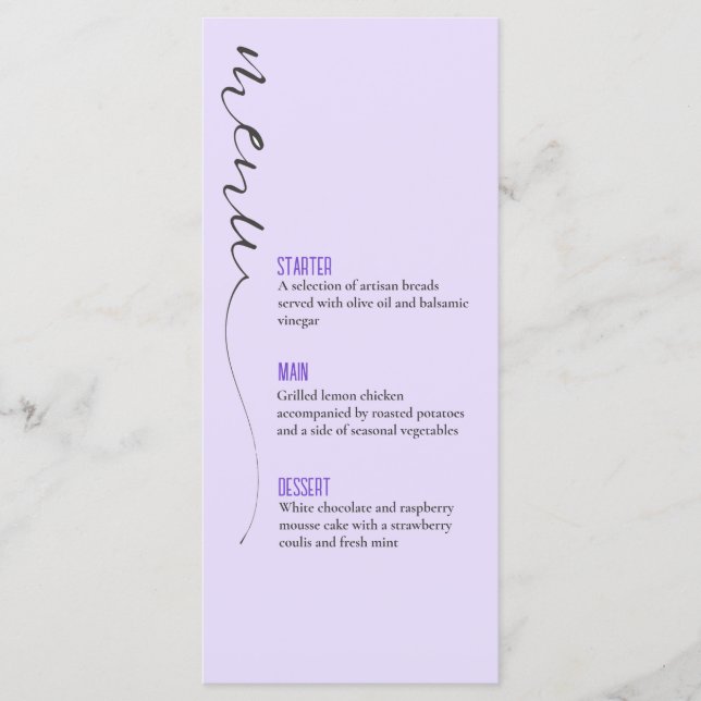 Menu Plano ELEGANTE WEDDING (Frente)