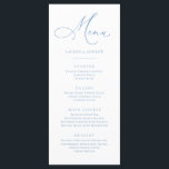 Menu Plano Minimalista Azul Claro Azul Elegante Az<br><div class="desc">Menu elegante e moderno,  azul e empoeirado. Menu totalmente personalizável para o seu casamento ou evento.</div>