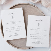 Menu Plano Mínimo de Janto de Casamento Branco Pre