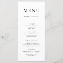 Menu plano Mínimo I preto e branco elegante