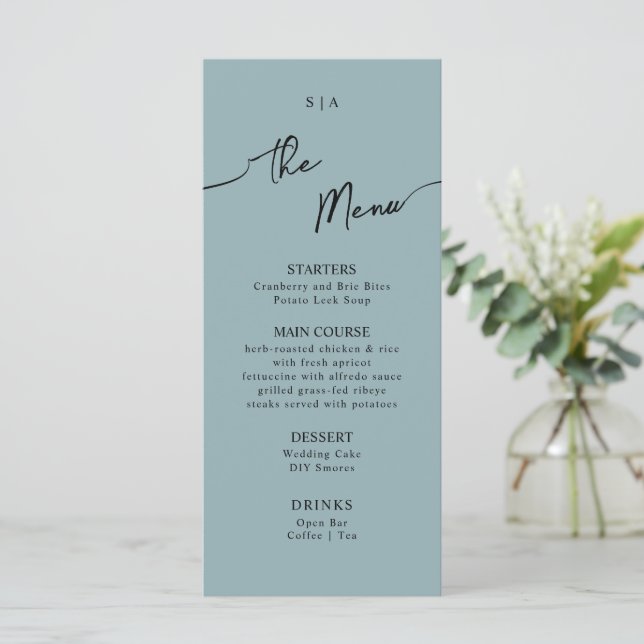 Menu plano para Boho Wedding. (Em pé/Frente)